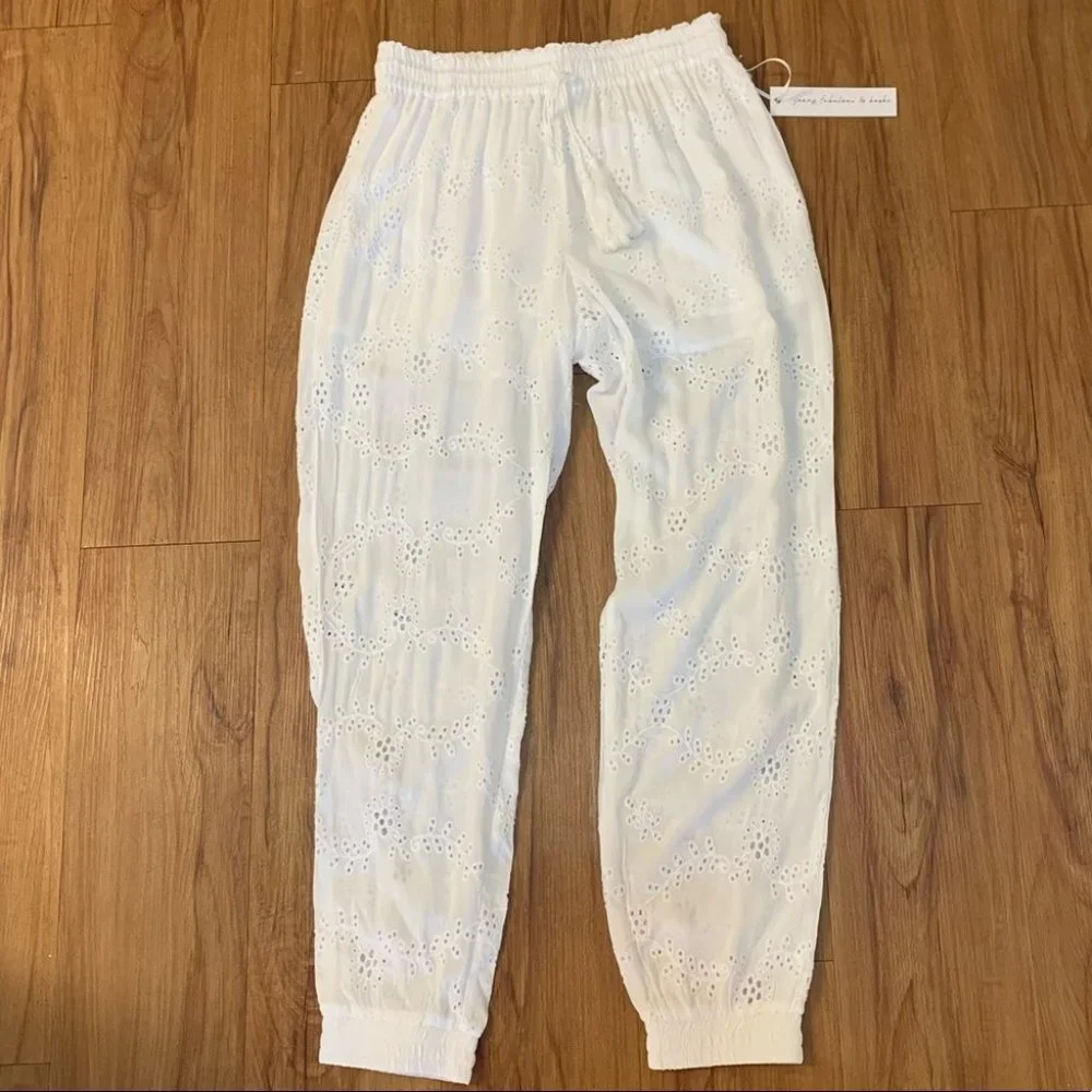 Young Fabulous & Broke Eyelet White Pants